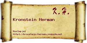 Kronstein Herman névjegykártya